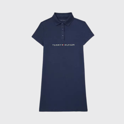 VESTIDO NIÑA CON MANGAS LOGO BORDADO